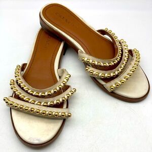 Coach Isa Women’s White Leather Sandals Size 6B